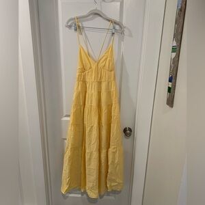Abercrombie & Fitch Light Yellow Maxi Dress Small Petite